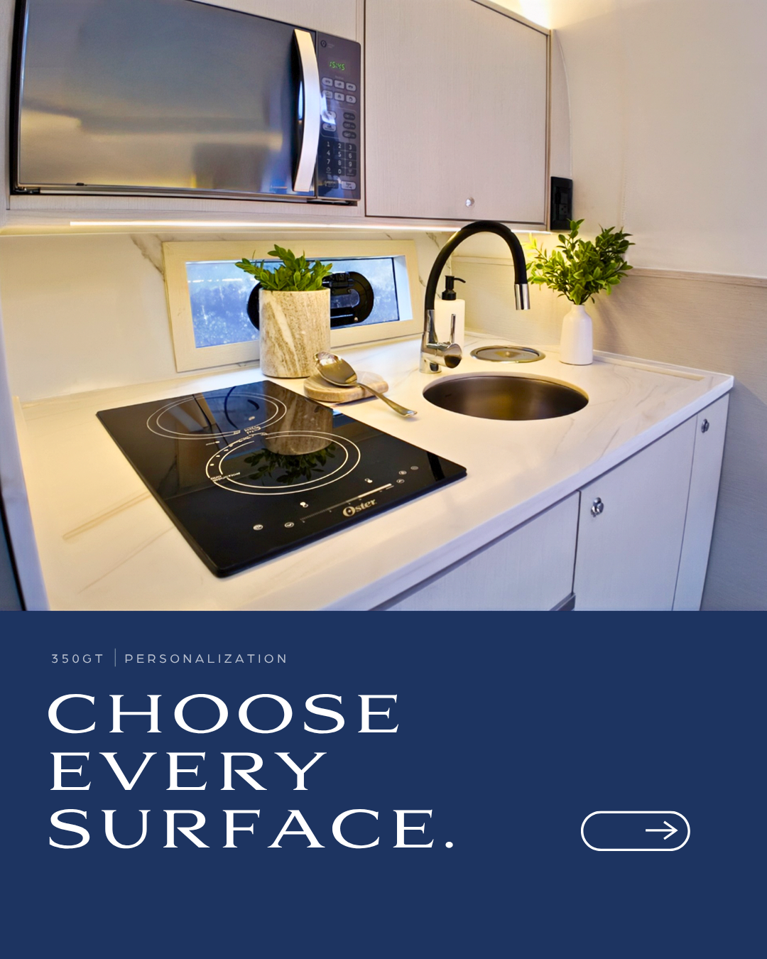 Carousel card 1 of 5 — 350GT · Personalization — Choose every surface.