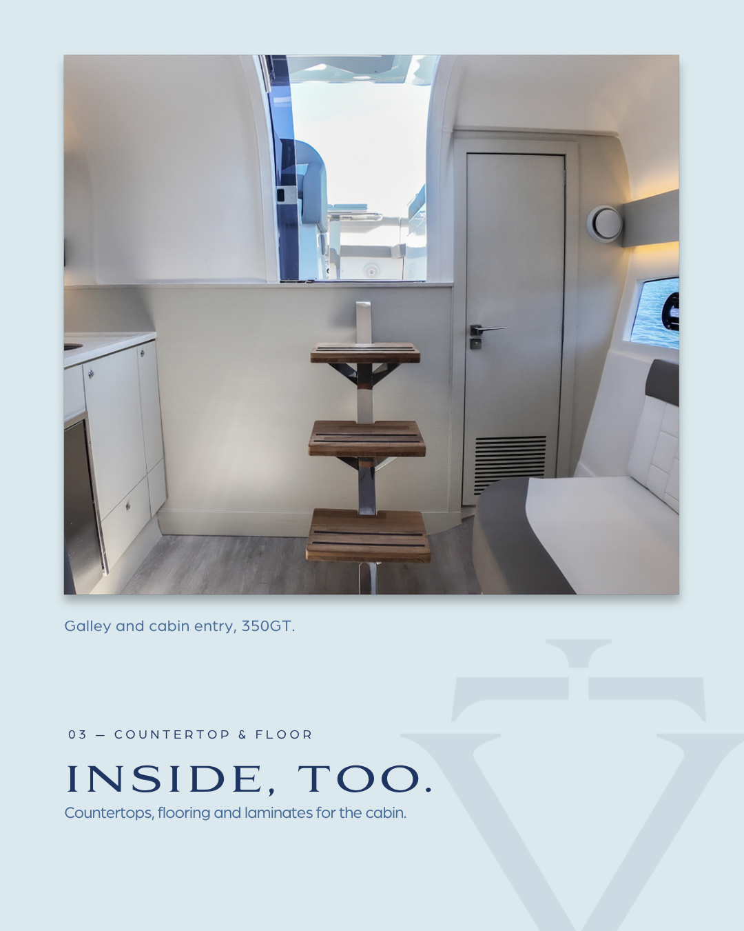 Carousel card 4 of 5 — Countertop & floor — Inside, too.