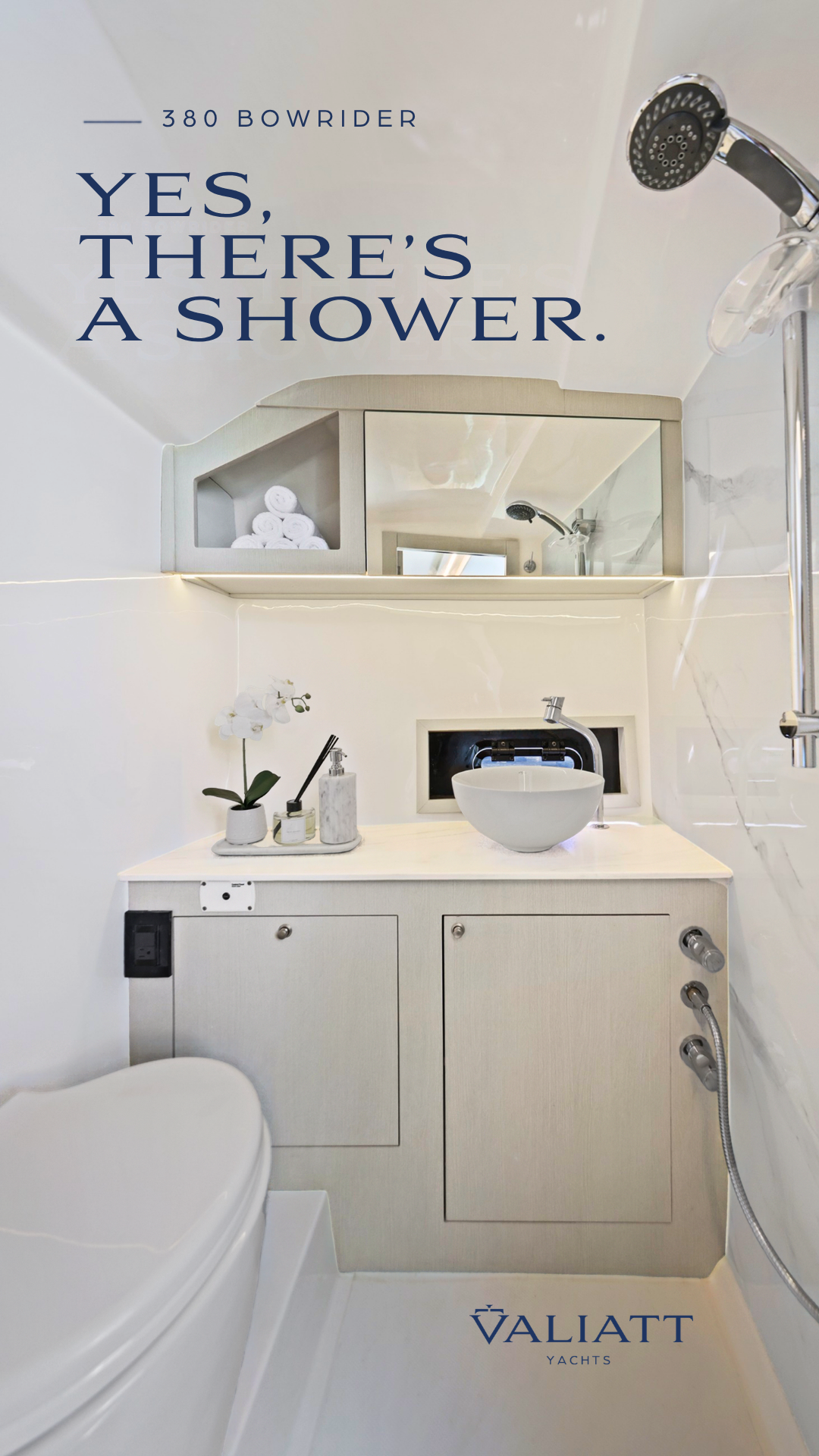 Story, Tuesday, October 13 — 380 Bowrider — Yes, there's a shower.